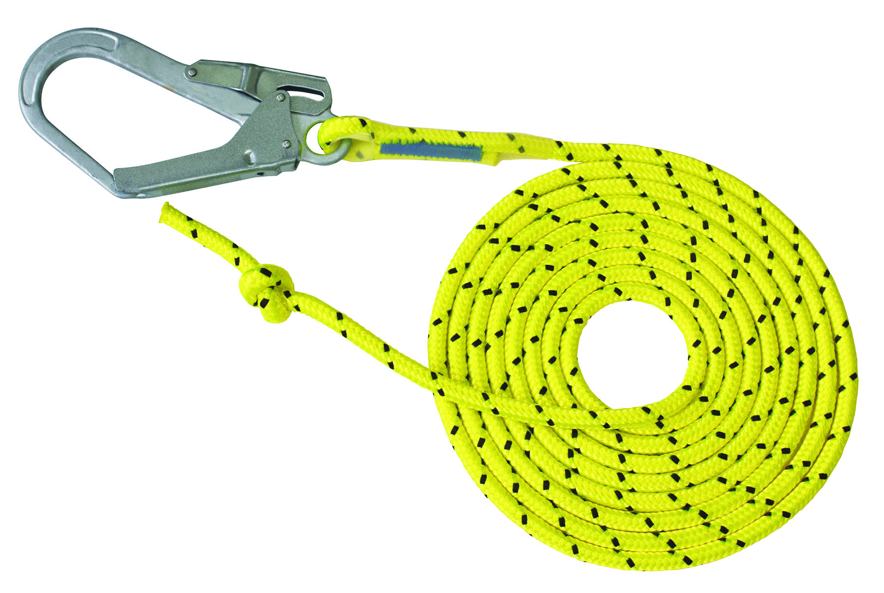 介錯ロープ(フック付き)エステルマルチナビゲーションロープ ブレードタイプ 蛍光レモン色